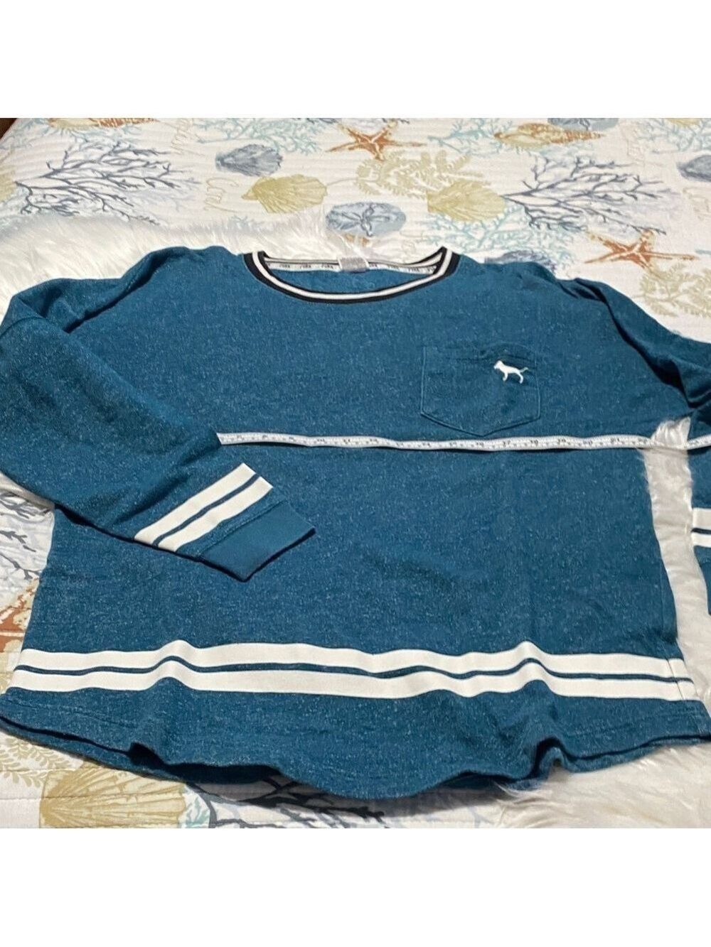 Victoria's Secret Pink Blue/green and White sweatshirt-size medium